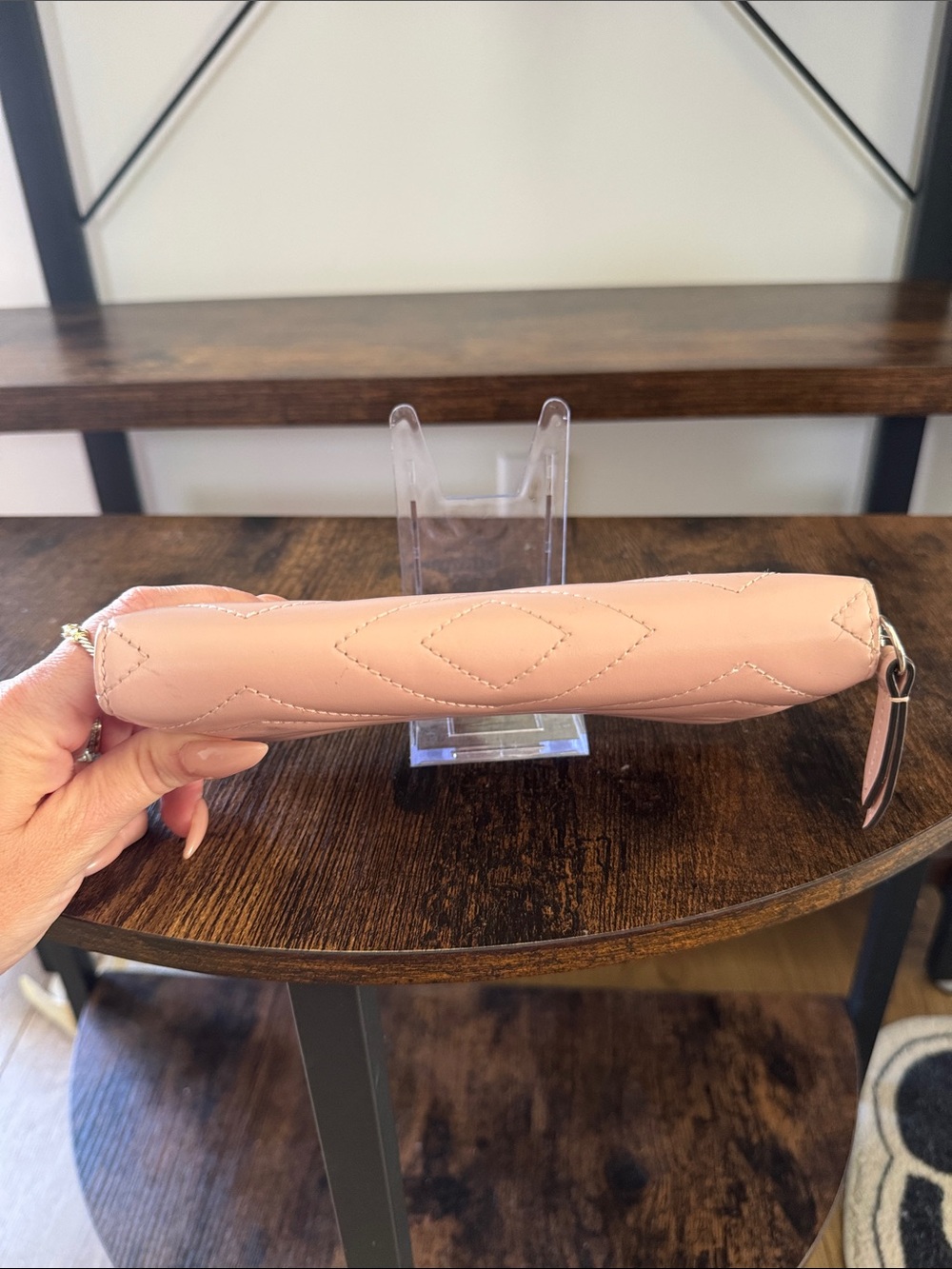 Gucci Blush Pink GG Marmont Chevron Zip Wallet - Picture 6 of 6